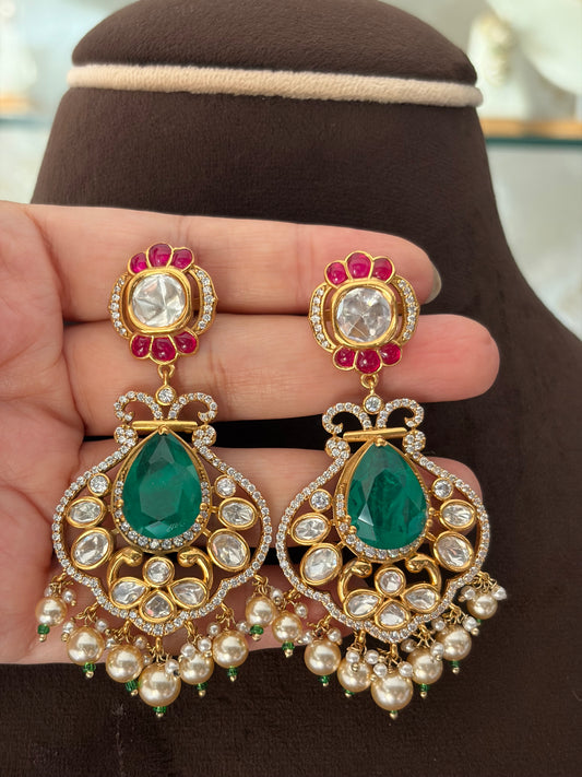 NP(4161)Kaveri Multi colour antique gold necklace set