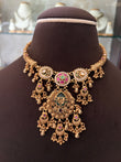 SL(560)Rukmini gold look necklace set