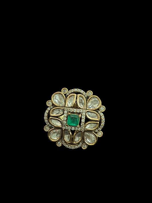 Adjustable Polki ring￼