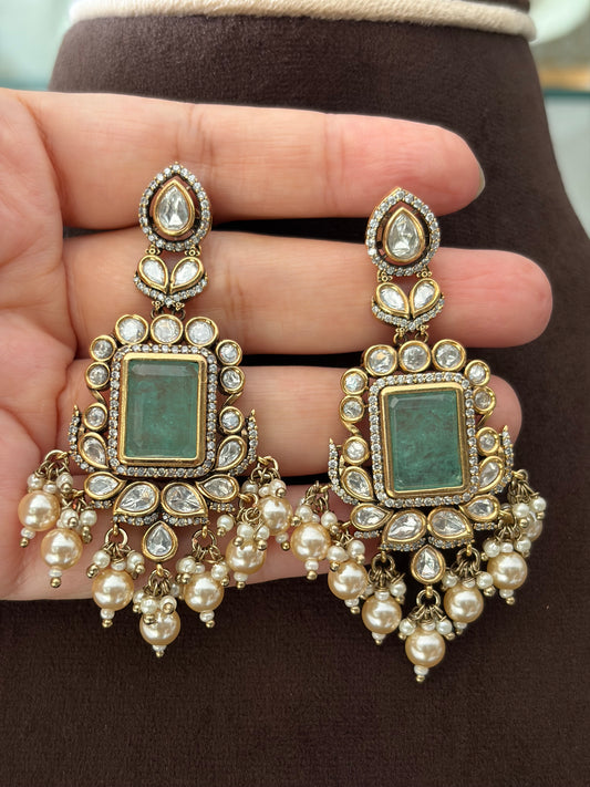 CH(1775)Samaira triple layer, Polki necklace set