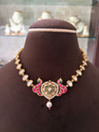 SL(515)Trishali gold look necklace with takker work
