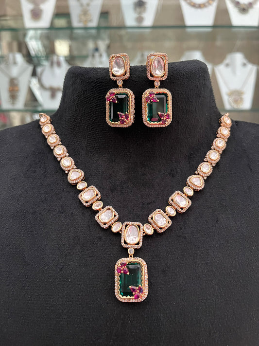 Polki emerald Necklace