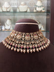 KS(3578)Reyna antique gold Polki necklace set