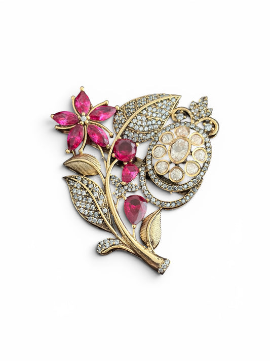 Moissanite designer brooch