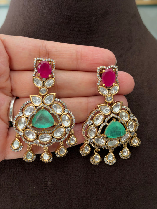 AR(2373)Meera layering Polki necklace set