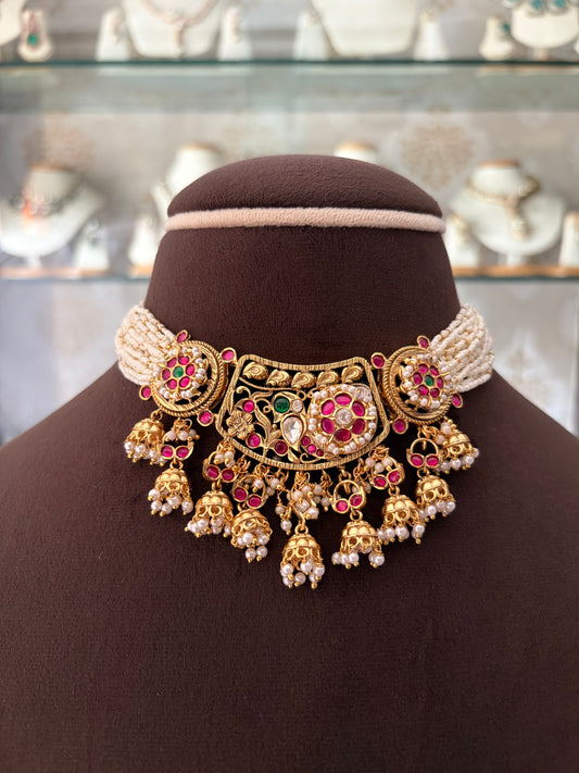 MF(778)Matilda gold plated moissanite choker