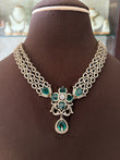 CH(861)Anvi antique finish necklace with sea green stone