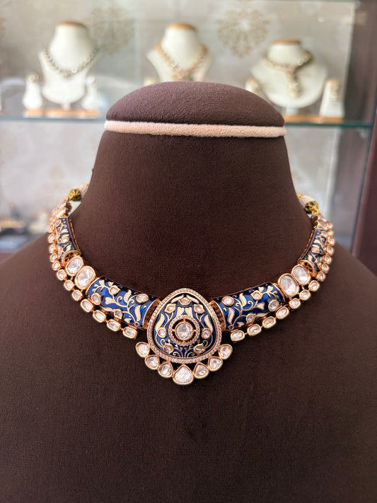 SL(850)Shravani meenakari polki necklace