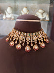 NP(2301)Kashiika Multi colour antique gold necklace set