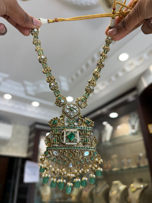 Antique finish long necklace