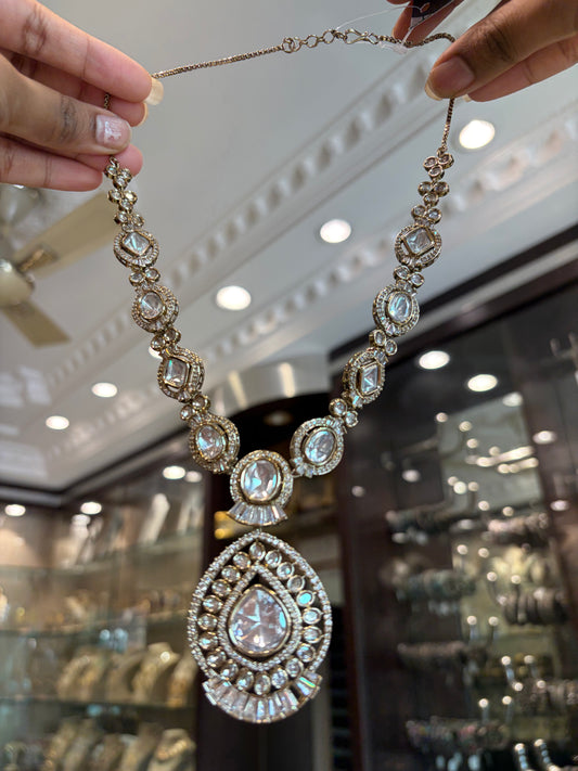 SJ(780)Antique finish Moissanite necklace