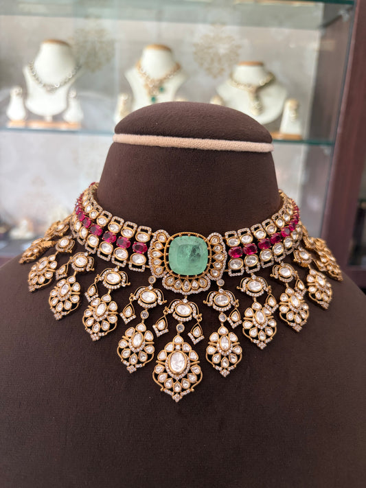 RN(2937)Pranita premium Polki necklace set