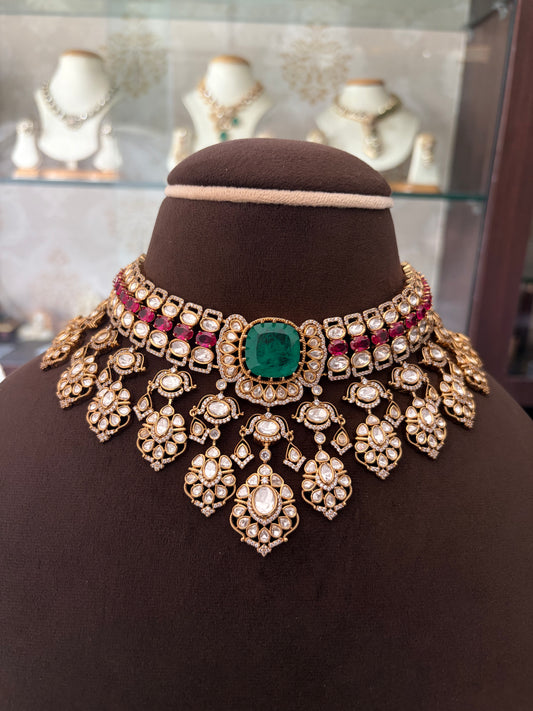 RN(2937)Pranita premium Polki necklace set