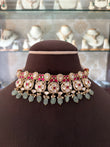 MF(1215)Rosaile gold plated moissanite choker