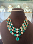 Letizia triple layer emerald coloured necklace