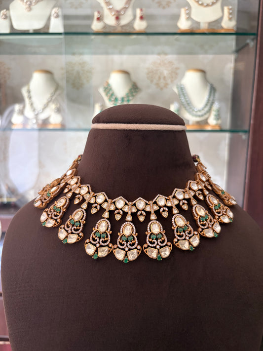 AR(3333)Zenobia gold plated moissanite necklace