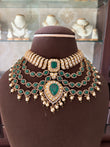 MP(3959)Keisha antique moissanite emerald necklace set