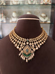 AR(2932)Uma antique gold premium Polki necklace