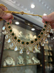 Moissanite gold plated necklace set