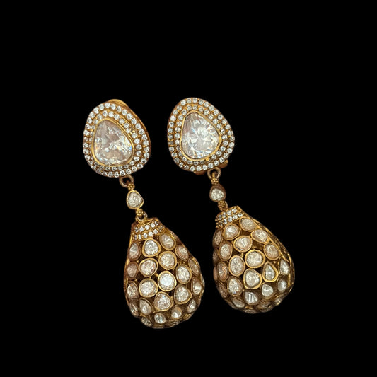 Jadau Real Looking Polki Earrings