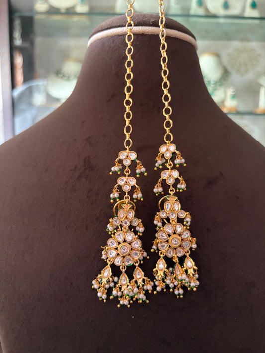 MS(565)Aarna Jadau ear chain earrings