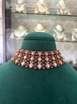 Antique finish doublet stone choker