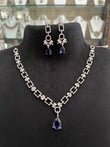 CZ necklace with lavender coloured stone