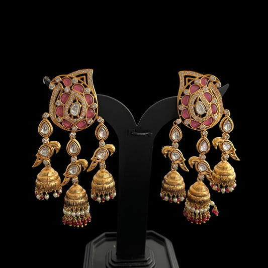 Long polki earrings