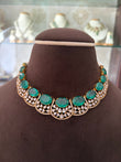 CH(950)Josephine emerald coloured stone necklace