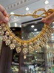 Gold look moissanite necklace