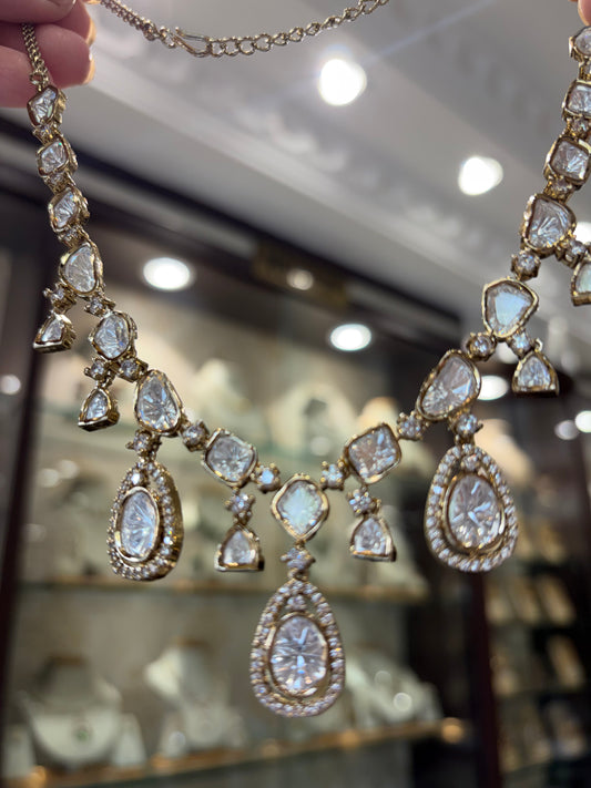 Antique finish Polki necklace