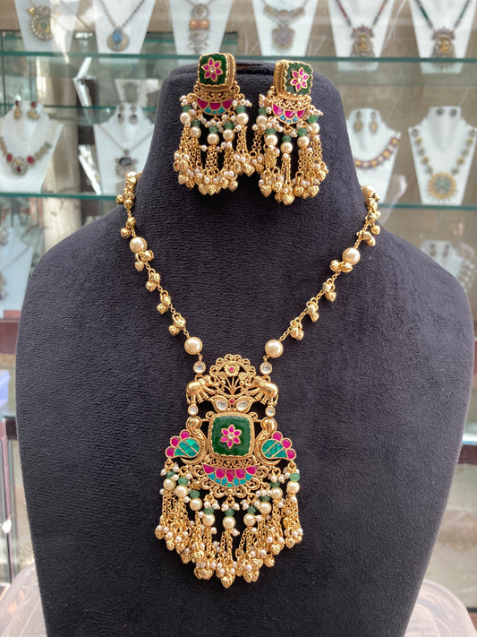 Long pacchi kundan necklace