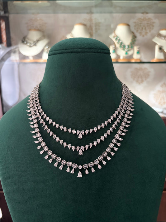 AR(850)Samayra triple layer AD necklace