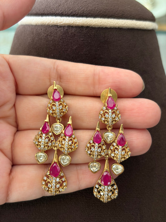 MS(1716)Razia gold plated moissanite necklace