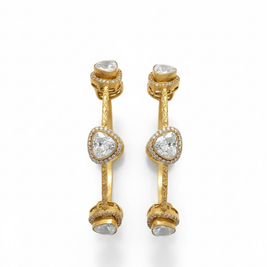 Moisonite polki bangles