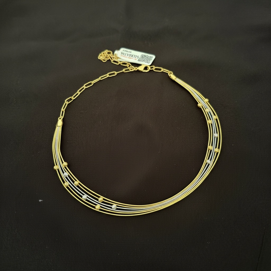 92.5 silver 6 layer wire necklace