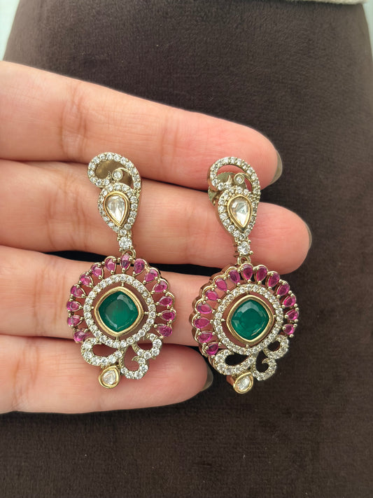 TS(813)Bhanavi Polki necklace set
