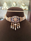 Ms(722)Grace blue meenakari choker