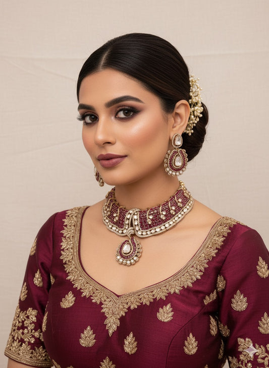 Ruby collar necklace