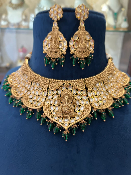 Polki Temple Choker Necklace
