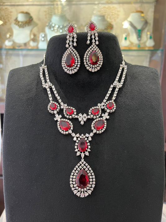 CZ Ruby Necklace